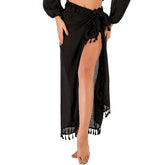 Women's Swimwear Beach Bottom Normal Swimsuit Tassel Plain Black White Pink Blue Green Bathing Suits Sports Beach Wear Summer